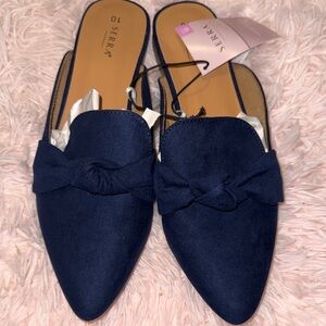Serra Women's Deep Blue Mules with Bow